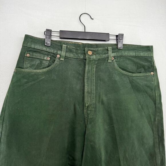 Vintage Levis Jeans FIts 37x30.5 Green 554 Baggy Loose Red Tab USA made Straight - Picture 7 of 14